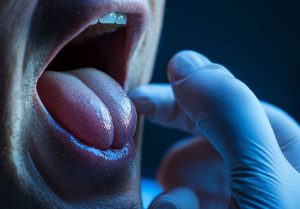 Physical Examination of tongue ulcer